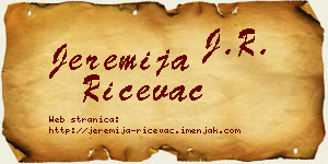 Jeremija Ričevac vizit kartica